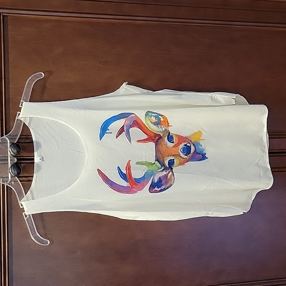 Rainbow Multi-Colored Buck Deer Tank Top Sz Medium